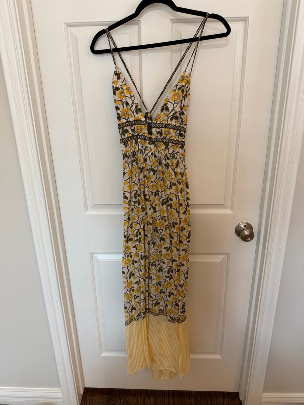 J Crew Cotton Floral Halter Maxi Dress in Yellow and White - Picture 2 of 3